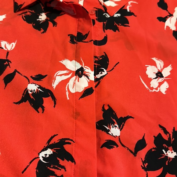 Zac & Rachel red/black/white button down blouse XL - Picture 6 of 7